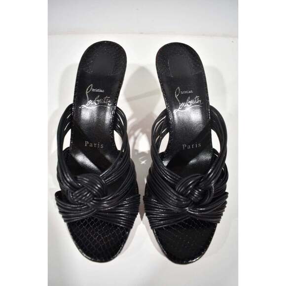 Christian Louboutin Multitaski 70 Black Strap Backless Mule Kitten Heel 36.5 - Picture 7 of 12